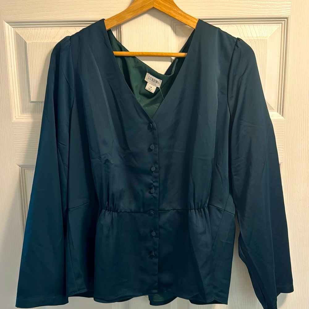 Dark green button down blouse